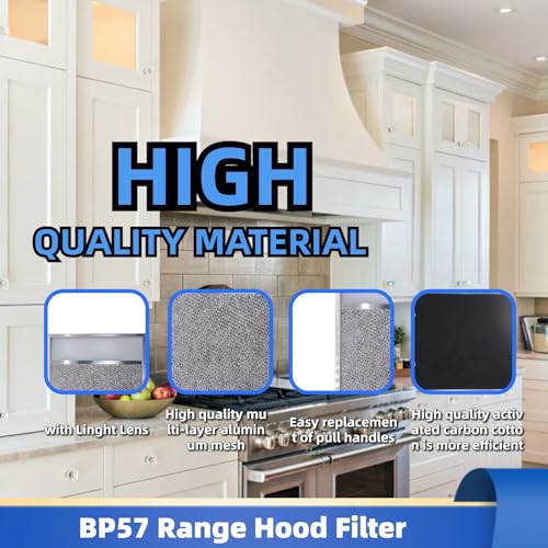 BP57 Range Hood Filter with Light Lens – 11 3/8 x 11 3/4 in, Aluminum Grease Filter