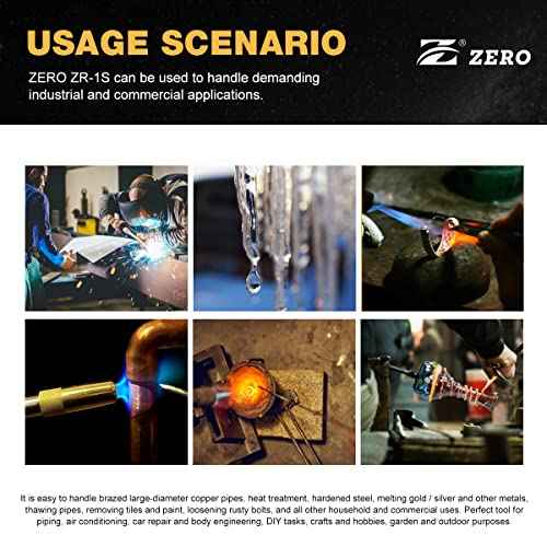 Z Turbo Torch Head ZR-1S - Professional 360¡Æ Swivel Tip with Piezo Ignition, Adjustable High-Temp Flame for HVAC, Plumbing, Brazing, Soldering & Welding