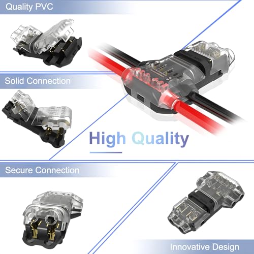 Generic 10Pcs 3-Way 2Pin T Tap Connector for Automotive 16-20 AWG - Model T-2