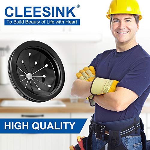 CLEESINK 3-1/8 Inch Black Splash Guard Collar for Garbage Disposals - Food Waste Disposer Parts, 1 Pack