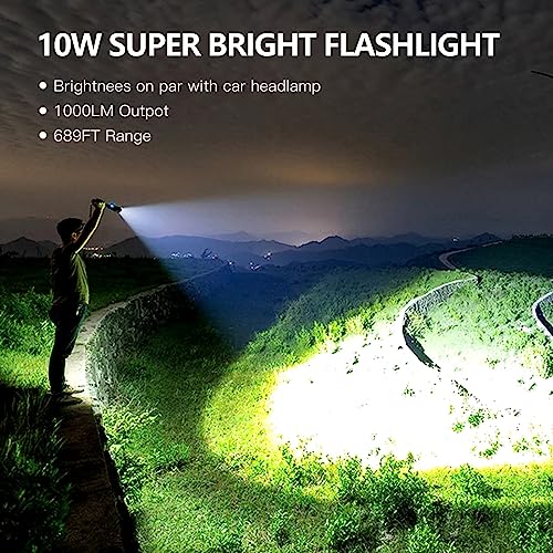 klarus EP10 USB-C Rechargeable Flashlight: 1000 Lumens Super Bright, 2600mah Battery, 6.3 inch, Small LED Powerful Flashlights for Home, Camping, Emergency
