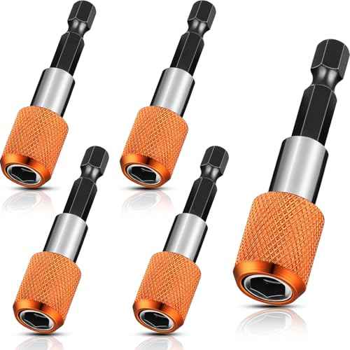 5 Pack Flexible Drill Bit Extension 1/4 Inch Magnetic Drill Bit Holder Tool Kit Hex Shank Quick Release Impact Driver Bit Set Magnetic Bit Holder Bar Socket Chuck Adapter for Nuts Screws