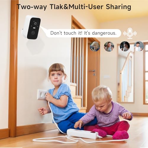 Rraycom Security Cameras Wireless Outdoor,2K Battery Powered AI Motion Detection Spotlight Siren Alarm Surveillance Indoor Home Camera, Color Night Vision, 2-Way Talk, Waterproof, Works/Alexa