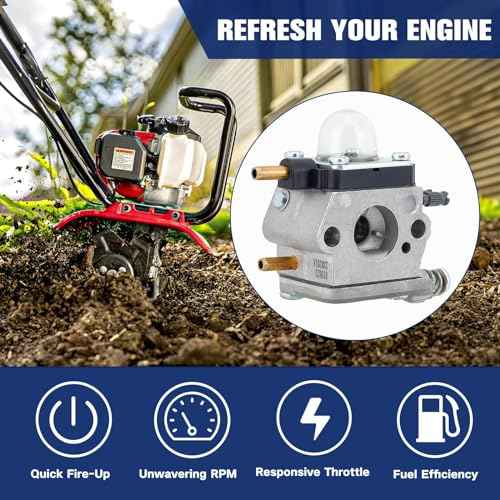 Powtol C1U-K54A Carburetor for Mantis Tiller 7225 7222M 7222 7222E 7924 7920 7230 7234 7240 Echo TC-210 TC-2100 TC-210i Tiller Cultivator C1U-K82 C1U-K17 C1U-K27B