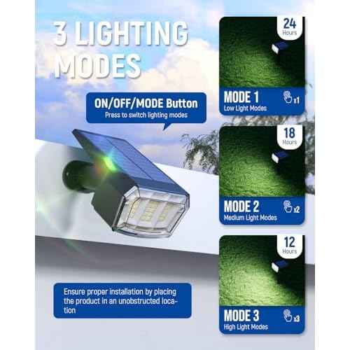 Solar Spot Lights Outdoor Waterproof 4 Pack IP65, 63 LED 3 Lighting Modes Spotlights for Yard Garden House Garage Pathway