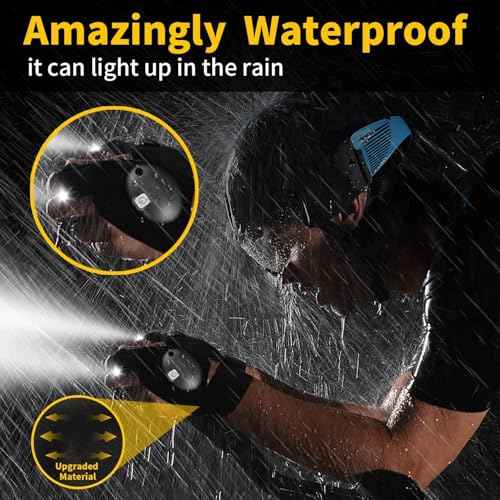 LED Flashlight Gloves, Cool Gadgets Christmas Stocking Stuffers Unique Birthday Gifts for Dad Boyfriend Husband Him, Light Gloves Tool for Camping Fishing Car Repairing Hiking