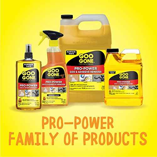 Goo Gone Pro Power Adhesive Remover - 8 Ounce - Use on Silicone, Caulk, Contractor's Adhesive, Tar, Adhesive, Grease, Gum, Decals