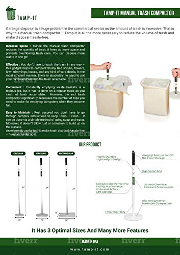 TAMP-IT Mini Manual Trash Compactor for Commercial Waste Management