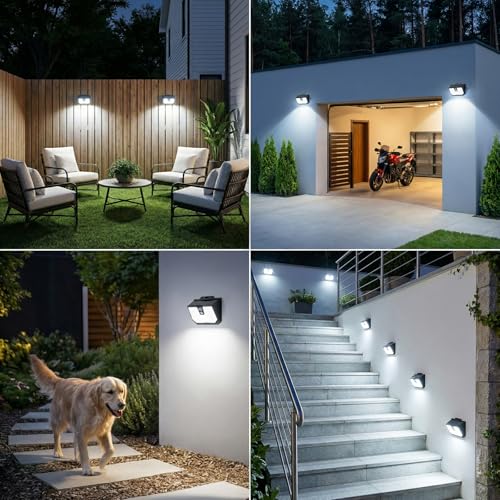Brightever Black 6-Pack Solar Motion Sensor Fence Lights with 3 Modes