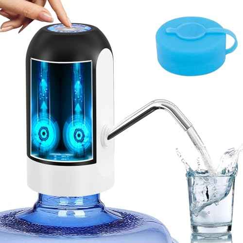 Myvision Water Dispenser for 5 Gallon Bottle, Portable USB Charging Electric Water Pump, Drinking Water Jug Pump for Home, Kitchen, Living Room, Office, Camping, Universal for 3-5 Gallon (Black)