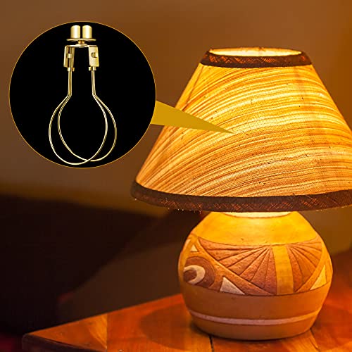 Honoson Golden Bulb Lamp Shade Clip Adapter with Finial - Set of 2