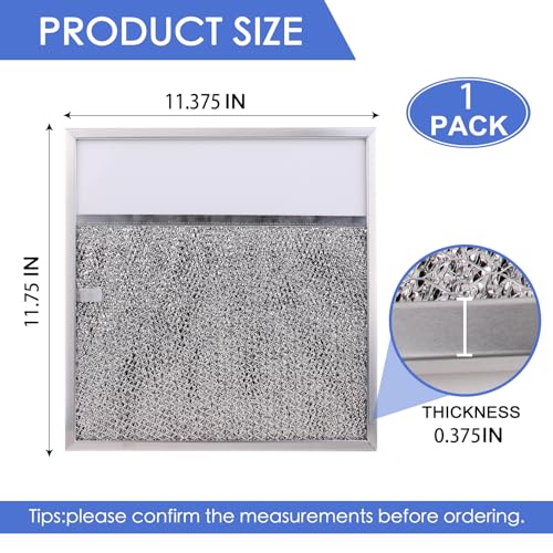 Range Hood Aluminum Filter with Light Lens for Whirlpool Nutone