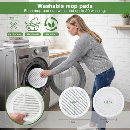 Vickorpen 8 Pack Shark Steam Mop Replacement Pads – Washable Microfiber, Snap-On Fit