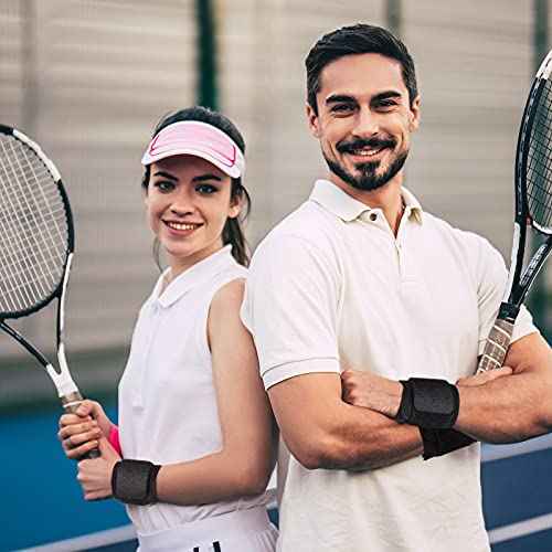 Threan 4 Pcs Wrist Brace for Lifting Carpal Tunnel Wrist Brace for Work Adjustable Hand Support Right and Left Hands Guard for Men Women(Black)