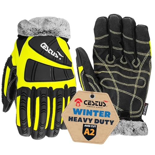 Cestus 5056, Heavy Duty Winter Work Gloves for Men with Impact, Insulated Waterproof for Construction, Rigging, Demolition