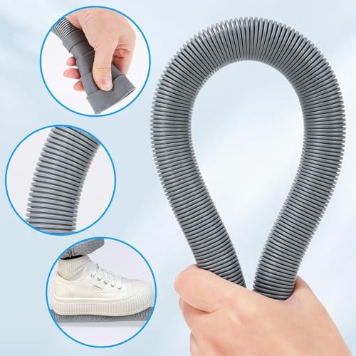 PinkCross 6.5ft Universal Washing Machine Drain Hose Extension, Flexible Corrugated Hose with Clamps