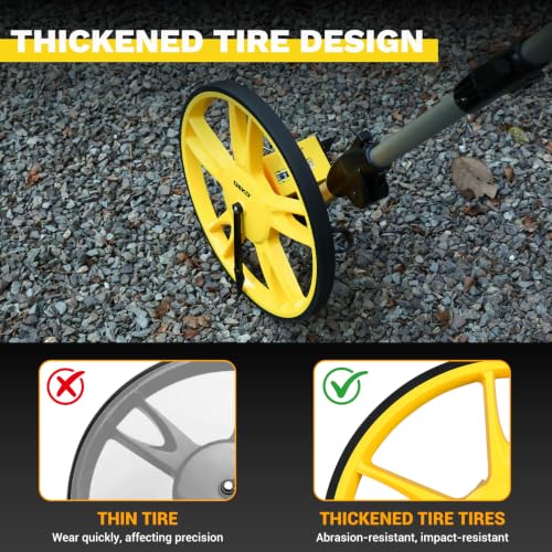 DEKOPRO 12-Inch Measuring Wheel with 99,999.9 Ft Capacity, Portable No-Reset Wheel