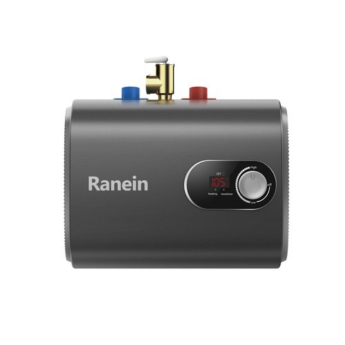 Ranein 2.5 Gallon Electric Mini Tank Water Heater, 120V 1440W Point of Use Small Instant Updated Model Hot Water Heater, Under Sink, Floor Mounted, for Under Sink, RV, and Compact Spaces