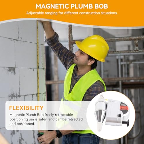 Magnetic Plumb Bob with String, Reel Retractable Line Tool, 8m/ 26ft