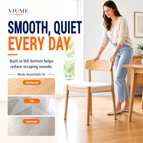 VIUME 24 Pcs Clear Universal Round & Square Chair Leg Floor Protectors for Hardwood Floors