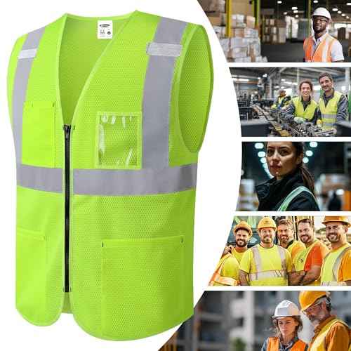 JKSafety Safety Vest for Men Women Hi Vis Construction Vest with Pockets Class 2 High Visibility Meet ANSI Standard