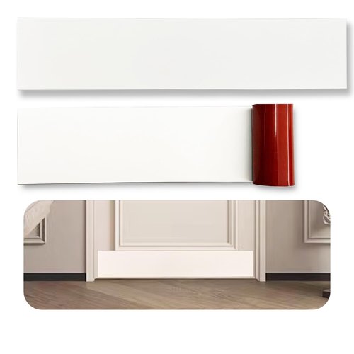 BAJIAOREN 2 Pack Silicone Rubber Door Kick Plate 8x28 Inches Self Adhesive White Cut-to-Fit KickPlates for 24-28 30 Inch Wide Doors Peel and Stick On 8''x28''
