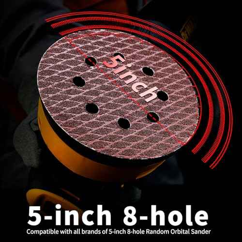 Sanding Disc 5 Inch 8 Hole Hook and Loop, Diamond Shape Orbital Sander Pads 40,60,80,100,120,150,180, 240,320,400 Grit, Sand Paper for Random Orbital Sander, 100-pack