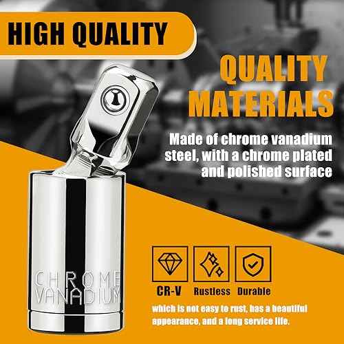 3PCS Universal Joint Socket Set, 1/4¡± 3/8¡± 1/2¡± Drive Swivel Socket Adapter Set, Premium Chrome Vanadium Steel Universal Joint Socket Adapter Suitable for Narrow Spaces- Tiosamd