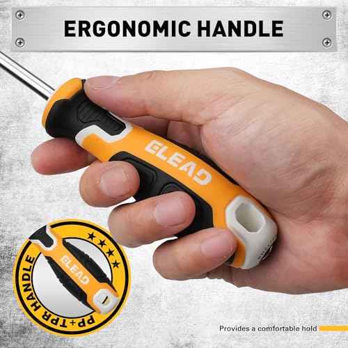 6-Piece Magnetic Screwdrivers Set, 3 Phillips and 3 Slotted Tips Professional Cushion Grip Screwdriver Set