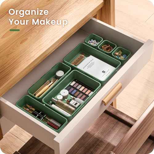 A-LuGei ¡¼?????????? & 5 Size¡½ Tool Box Organizer Tray Divider Set,¡¼Army Green¡½ Desk Drawer Organizer,Garage Organization and Storage Toolbox Accessories Rolling Tool Chest Cart WorkBench Small Part