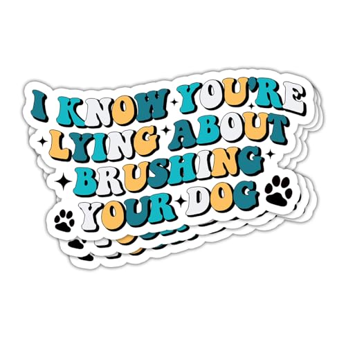 MAIANEY 3 Pcs Funny Dog Groomer Stickers, Vinyl, Rectangular, 3x4 Inches, Blue, Indoor/Outdoor, Wall Decor Stickers