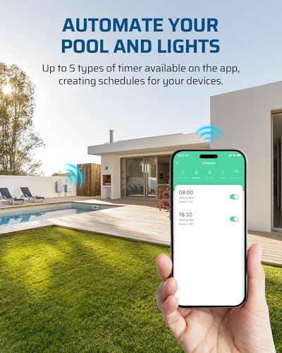 DEWENWILS 240VAC 3HP WiFi Pool Pump Timer Box, Outdoor 40A Smart Controller