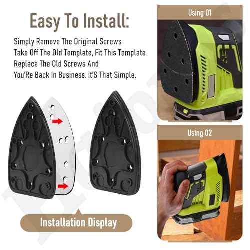 2 Pack 039065005001 Mouse Sander Replacement Pads Compatible with Ryobi Ridgid/Homelite CFS1503K CFS1503 CFS1502 CFS1503G for Ryobi Mouse Sander Replacement Pad