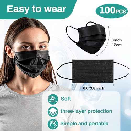 Disposable Face Mask - 3 Ply Filter Protection Masks Daily Use For Adults Home, Office, and Outdoors