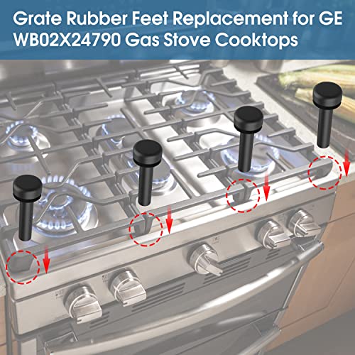 Replacement WB02X24790 Gas Stove Grate Bumpers Rubber Feet 10 Pack for GE Range