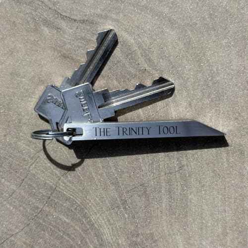 The Trinity Tool Titanium Mini Prybar (2 Pack) - EDC Christian Keychain for Men, Prybar, Screwdriver, Box Opener, Bottle Opener & Multitool