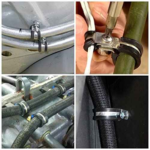 12 Pack 2 Inch Stainless Steel Cable Clamps, Metal Pipe Clamps Wire Clamps Conduit clamps for Tube, Pipe or Wire Loom Installation, Rubber Cussioned