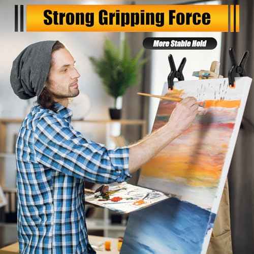 RELBRO Spring Clamps, 4.5 Inch Large Plastic Clips for Balloon Arch Backdrop Craft Decoration, Heavy Duty, Black, 10 Pcs