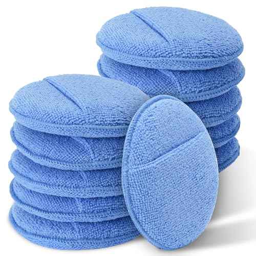 Wax Applicator Pads, 10 Pack Applicator Pad with Finger Pocket, Car Wax Applicator Pad, Foam Pads for Car Cleaning and Detail Polishing Pad