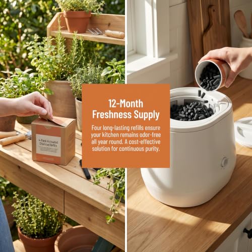 XVUCRT 4 lbs Activated Carbon Filter Refills for Lomi Kitchen Composter – Black