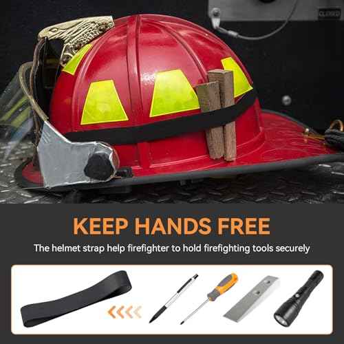 Firefighter Helmet band, Fire Helmet Rubber Strap, Heavy Duty Firefighting Hat Bands for Most Fire Helmets or Hard Hats, Holding Firefighting Tools Accessories, Black, 3 Pack