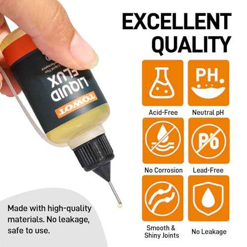 TOWOT Liquid Solder Flux, 30ml No-Clean Soldering Flux for Electronics, Lead-Free & Anti-Corrosion, High Purity Rosin Solder Flux for PCB, Copper, Silver