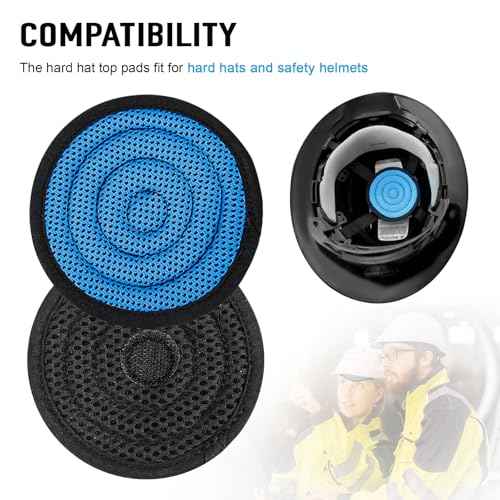 Hard Hat Top Pad Replacement, Washable Hard Hat Cooling Inserts/Liner/Sweatband, Sweat Pad Suspension Cushion Accessorie, Blue, 3 PCS