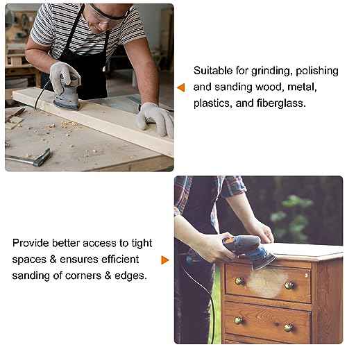 HARFINGTON 60pcs Triangular Hook & Loop Sandpapers 600/800/1000/1200/1500/2000 Grits 3-1/8" Aluminum Oxide Sanding Pads Mouse Detail Sander Papers Multitool Sheets Set (10pcs of Each Grits)