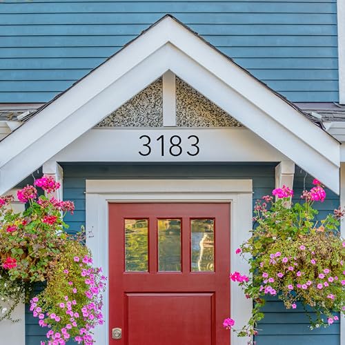 Discovered Designs 5" Modern Matte Black Acrylic House Numbers - Outside Address Sign (Variation 1)
