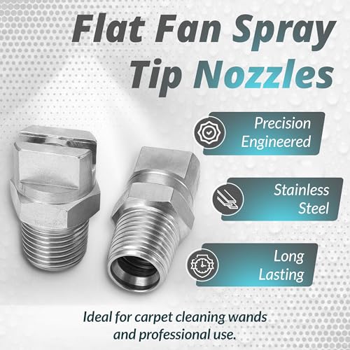 Flat Fan Spray Tip 11002 – 304 Stainless Steel Nozzle 1/8" Thread, 2 Pack