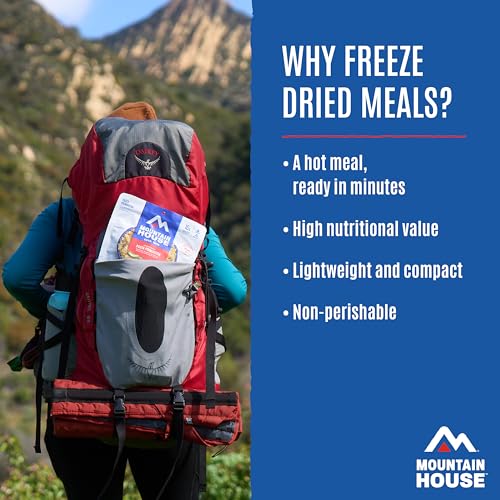 Mountain House Freeze-Dried Scrambled Eggs with Uncured Bacon 2-Pack | Backpacking Meals, 4 Servings, 30-Year Shelf Life