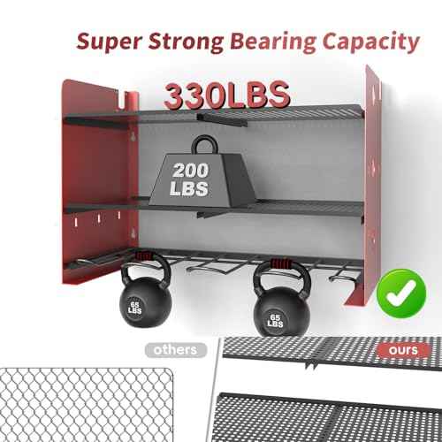NWH Power Tool Organizer Wall Mount,Tool Organizer with 5 Drill Racks in Garage, 3 Levels of Storage Space, Heavy Duty Metal Power Tool Storage Rack Tool Shelf for Garage Organization