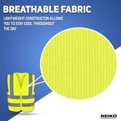 NEIKO High Visibility Safety Vest ANSI Class 2, No Pocket