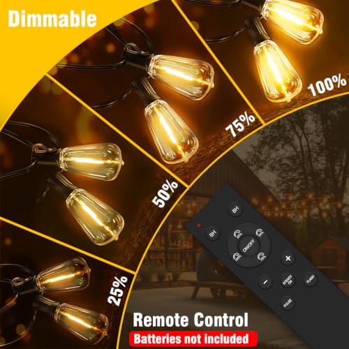 Skoiuc 100FT Warm White Solar String Lights Outdoor Waterproof with Remote & Timer
